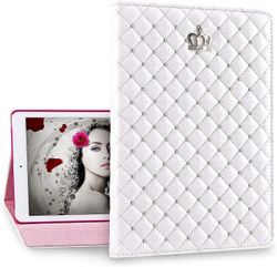 Ipad 10.2 2021/2020/2019 9./8./7. sak, Crown Design Diamond Cute Elegant Pu Leather Smart Auto Sleep/wake Kickstand Støtsikkert deksel til Apple Ip...