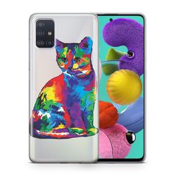 König Taske Mobiltelefonbeskytter til Samsung Galaxy A10s Case Cover Bag Bumper Cases TPU Farverig kat