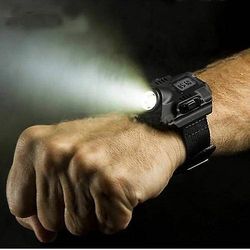Ladattava LED-rannevalo vedenpitävä rannevalo ulkona taskulamppu taskulamppu
