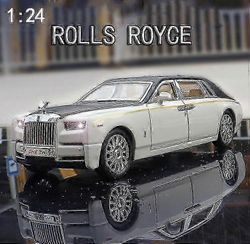 1/24 Alloy Diecast Rolls-royce Phantom Model Leluauton simulointi Äänivalo Vedä takaisin Kokoelma Lelut Ajoneuvo lapsille Lahjat musta laatikolla