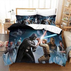 2025 D Star Wars vuodevaatteet lapsille, teini-ikäisille, aikuisille, pussilakana, scifi-elokuvateema pussilakana, kaapilla 135*200 cm Double200x200cm