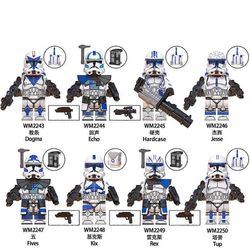 Star Wars-Dogma Echo Kix Hardcase Jesse TuP Rex rakennus ihmispalikka lelut minihahmot Block Doll 8PCS