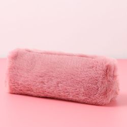Cute Fashion Plys Lynlås Blyant Taske Brevpapir Pose, Mørk Pink Color