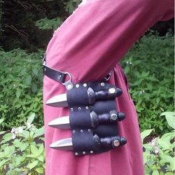 Medieval Underarm Kaster Knife Holster Sheath Ninja Skjult Kunai Scabbard Case Taktisk Combat Jakt Cover Steampunk Props