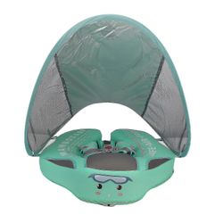 Kiinteä, ei-täytettävä vauvojen ja taaperoiden uimarengas, vedenpitävä ja ilmatiivis, aurinkosuojalla, kotikäyttöön Vihreä