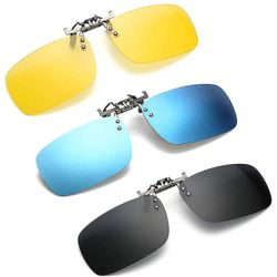 3 Pack, Clip On Flip Up Polarized Lens til UV-beskyttelse solbriller