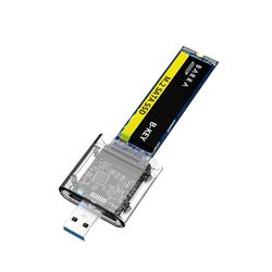 M2 SSD-etui M.2 til USB 3.0 5 Gbps højhastigheds-SSD-kabinet til SATA M.2 NGFF SSD 2242 2260 2280 mm ca Gennemsigtig