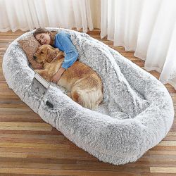 unbrand Ihmisen koiran sänky, pestävä tekoturkiskoiransänky, koko sopii sinulle ja lemmikeille, lemmikkisänky ihmisille 185x120x30cm