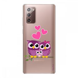 Crazy Kase Hull Til Samsung Galaxy Note20 i silikone fleksibel 1 Mm, Owl Familie