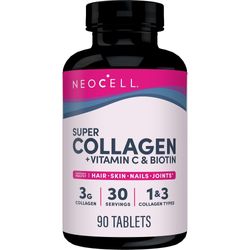 Neocell super kollagen (typ 1 & 3) + C-vitamintabletter, 90 ct