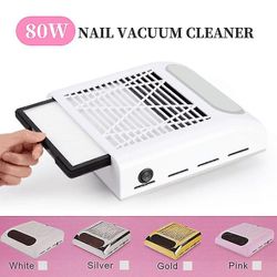 Sølv uk stik 80w søm støv sugestøvsamler støvsuger støvsuger manicure maskine negle kunst manicure salon værktøjer fa1905