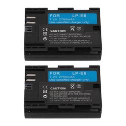 2kpl kameran akku 2750mAh 7.2V LP E6 E6N R5 R6 90D 60D 70D 80D 5D II 5D III 5D IV 5Ds 6D 6D II 7D 7D Mark II kamera