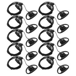 10x 2-nastainen Advanced D-muotoinen clip-ear ptt-kuuloke kuuloke mikrofoni 2-suuntaisille radioille gp88s gp300 gp68 gp20 tao musta