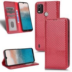 Kompatibel med Nokia C21 Plus Premium Pu Leather Flip folio veske med kortspor magnetisk lukking deksel Claret