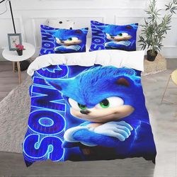 Kerota Sonic-vuodevaatteet - vuodevaatteet - Anime Sonic - pussilakana, 3D-tulostus, teini-ikäisille, Cartoon Sonic Single135x200cm