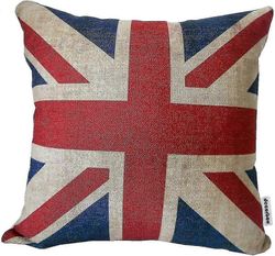 British Flag Cotton Pellava neliö koristeellinen heitto tyynyliina tyynynsuojus 18 x 18 tuumaa