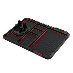 Bil instrumentbræt Anti-slip mat Auto telefonpude pvc til mobiltelefon beslag navigation opbevaring pude bil interiør tilbehør Rød