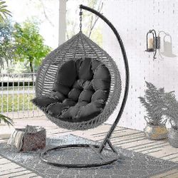 Garden Indoor Hanging Egg Swing riippumattotuoli Istuin paksu tyynytyynytyyny tyynytyynyt (mukaan lukien istuinkotelo