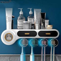 41cm Tandpasta Dispenser Væg monteret antibakterielle tandbørste Holder |toothbrush Indehavere