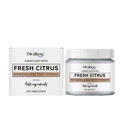 Tuore sitrushedelmien remineralisoiva hammasjauhe, fluoriton hammasjauhe kiilteen suojaamiseen ja hampaiden vahvistamiseen, luonnolliset ainesosat ...