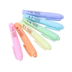 unbrand 6stk / sæt Candy Color Highlighter Notebook Maker Penne Fluorescerende Line Marker Pen