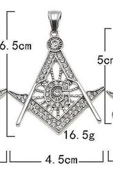 Bricks Masons Alle rhinestone firkantede & kompas halskæde