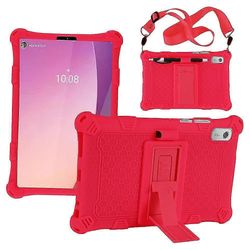 Lenovo Tab M9 PC + silikoni iskunkestävä tablettikotelo säädettävä jalustan suojus olkahihnalla Punainen