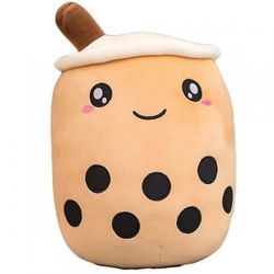 Mikasa Udstoppet Boba Plys Bubble Tea Plys Pillow, Hugging Cushion Plys Food brun1 35cm