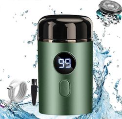 Sähköinen partakoneen miniparranajo miehille USB ladattava parranajokone Matka ja koti Vihreä