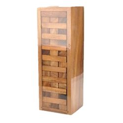 Wood Tumbling Tower Game - Sopii täydellisesti juhlapeleihin, ulkopeleihin sopii aikuisille ja perheelle, Classic St Puun väri