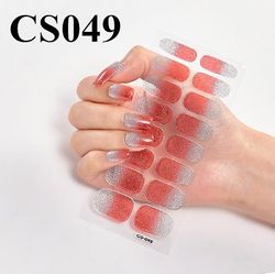 16 stykker / ark Fuld dækning indpakket neglelak sticker strimler Nail Art Dekoration Solid Color CSO49 1pcs