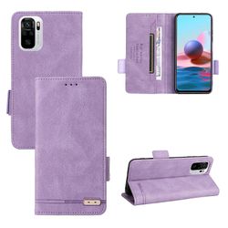 Gangxun Etui til Xiaomi Redmi Note 10s læderetui Folio Flip med kreditkortspor Etui Coque Lilla