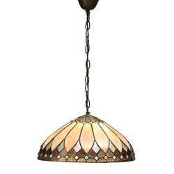 Interiors 1900 Lighting Brooklyn 1 Lys medium loft vedhæng Mørk bronze, Tiffany glas, E27