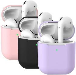 AIR 3X etui til AirPods cover skins (AirPods 2 pink sortlilla)