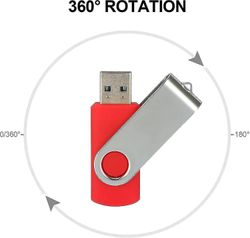 1 Pack USB-flashdrev USB 2.0 Thumb Drive Bulk Pack Drejelig Memory Stick Fold Storage Jump Drive Zip Drive 4GB