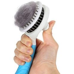 Pet Comb Cat Brush Hair Debut Hund Hår Børste Pet Selvrensende Needle Comb blå