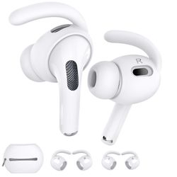AHASTYLE PT189 Apple Airpods Pro 2 Anti-Lost Ear Hooks Korvakärjet silikonisuojus, 2Parit: S / L Monivärinen White