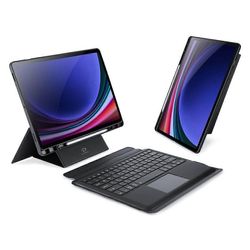 Samsung Galaxy Tab S10 Plus nahkainen tablettikotelo magneettisella irrotettavalla näppäimistöllä