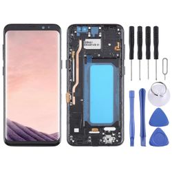 Wigento Samsung Galaxy S8+ Plus G955 -näytölle Full TFT LCD runkoyksiköllä Touch Varaosien korjaus (ilman sormenjälkeä) Musta