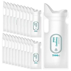 20kpl kertakäyttöisiä virtsapusseja, 700ML virtsapusseja retkeilyn hätä- ja liikenneruuhkaan, pissapussi