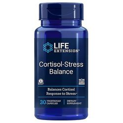 Life Extension Käyttöiän pidentäminen Kortisolin stressitasapaino, 30 kasviskorkkia (2 kpl pakkaus)