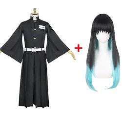 2023-tokitou Muichirou Cosplay Demon Slayer Kimetsu Intet Yaiba kostume Kisatsutai Uniform Sæt Halloween Party Anime Tøj-1 A4 S