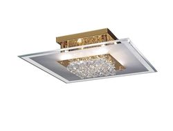 Inspired Lighting Delmar Flush Square 6 Lys fransk guld, glas, krystal