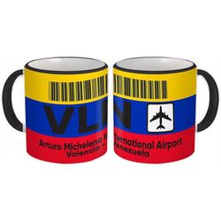 Xpgifts Gave Krus: Venezuela Arturo Michelena Lufthavn Valencia VLN Travel Hvid m/ Sort håndtag