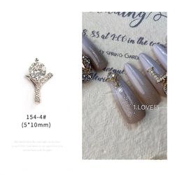 Nail Art smykker Pearl Skaldyr Søstjerner Love Pendant Ring Tide Nail Diamond 1544 sølv