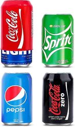 Tölkkikannet, jotka näyttävät soodalta, silikoniholkit tölkeille, tölkkikääreet, sopii kaikkiin 12FL OZ 355ml. (sekoitettu - 4 kpl)