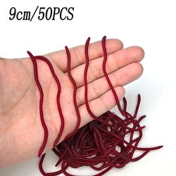 Naturtro rød orm blød lokke regnorm 9cm 50pcs i