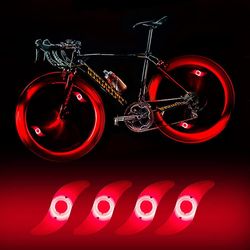 Xqday Led Bike Lights For Wheels.waterproof hjul lys med 3 Flash Modes Bike Spoke Light Brug for børn / voksen Cykelhjul Sikker Advarsel-4pcs