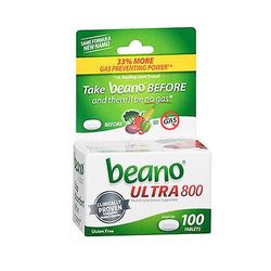 Beano-ruokaentsyymin ravintolisätabletit, määrä 1 (1 kpl pakkaus)