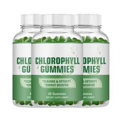 3-pack klorofyllgummier för kvinnor och män - Energi, immunförsvar & Skin Health Herbal Supplement - Intern deodorant, Detox &; Rengöra